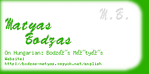 matyas bodzas business card